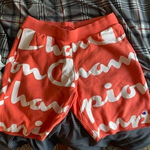 Salmon reverse weave shorts